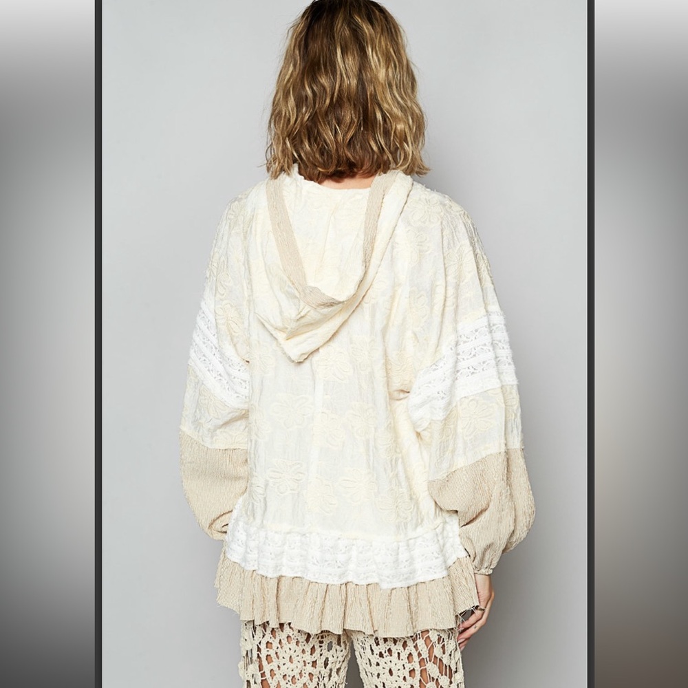 731 ❤️POL OVERSIZED CROCHET HOODED TOP - Picture 2 of 5